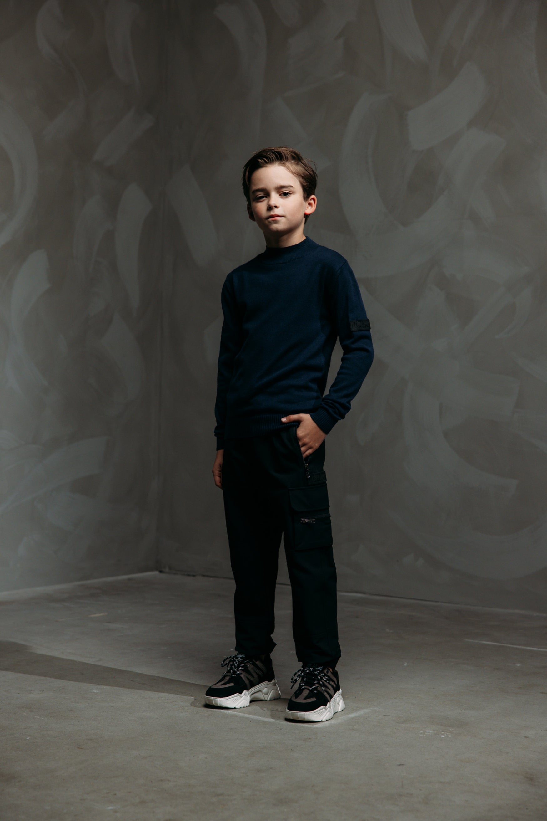 Malelions Junior Knitted Mockneck | Navy