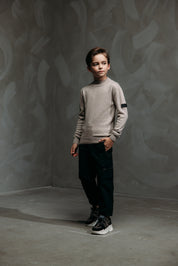 Malelions Junior Knitted Mockneck | Taupe