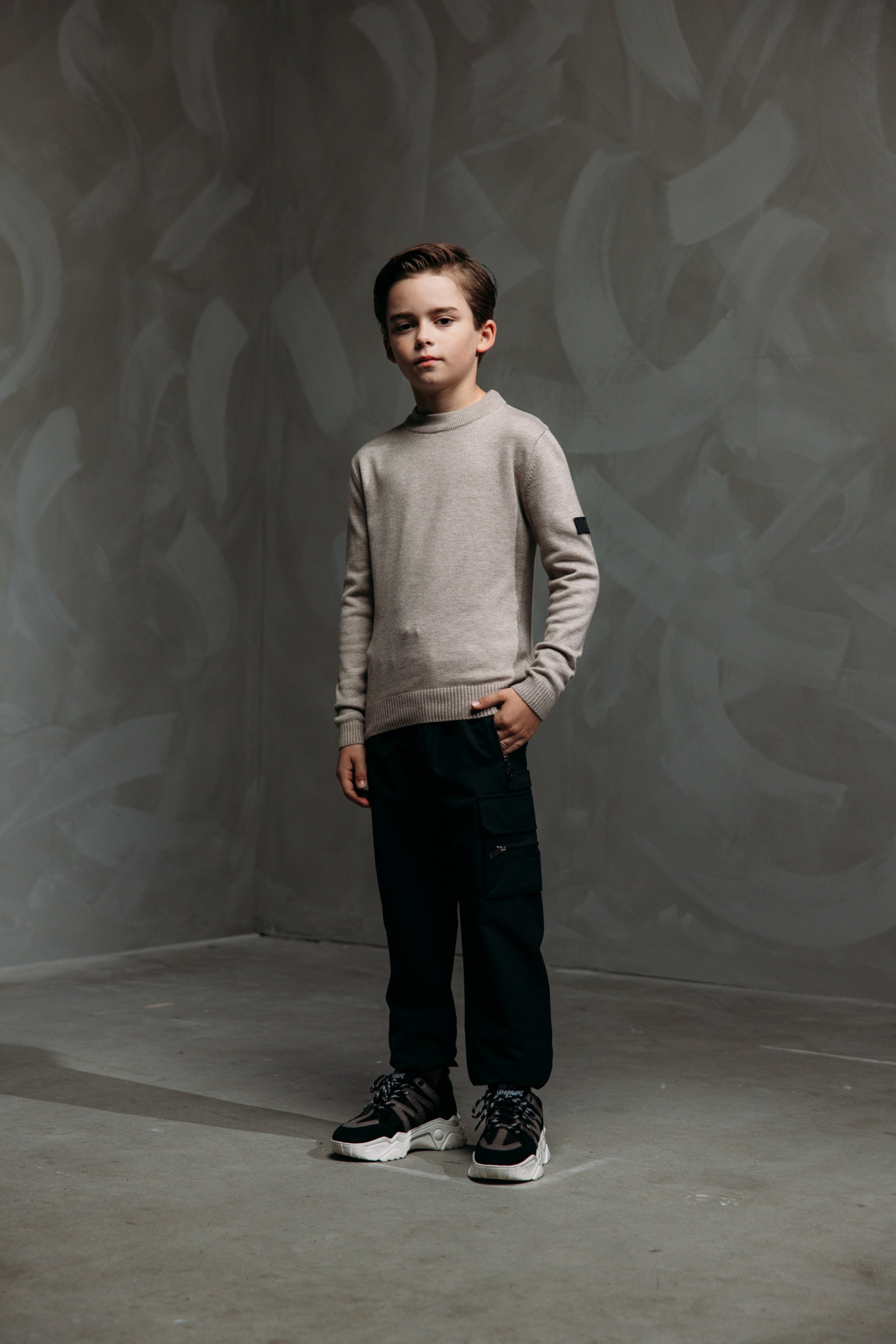 Malelions Junior Knitted Sweater | Taupe