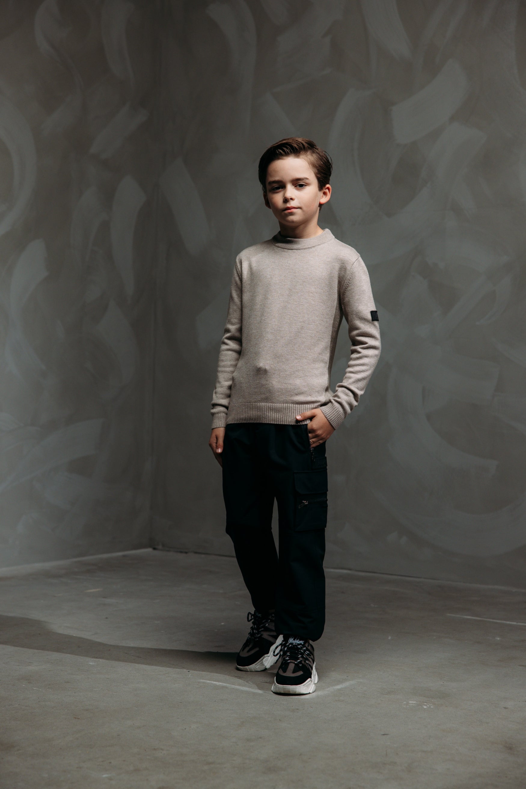 Malelions Junior Knitted Sweater | Taupe