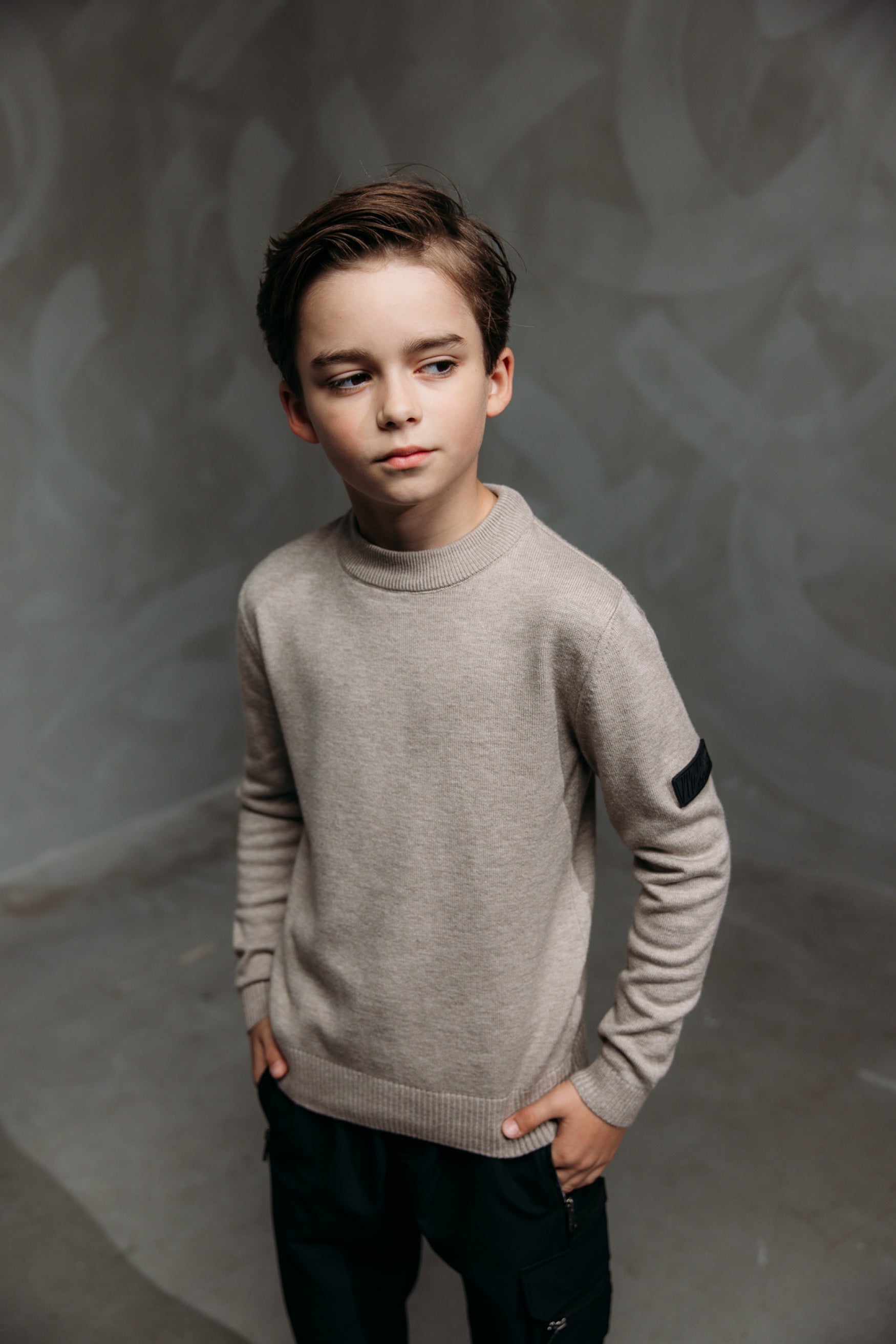 Malelions Junior Knitted Sweater | Taupe