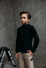 Malelions Junior Knitted Mockneck | Black