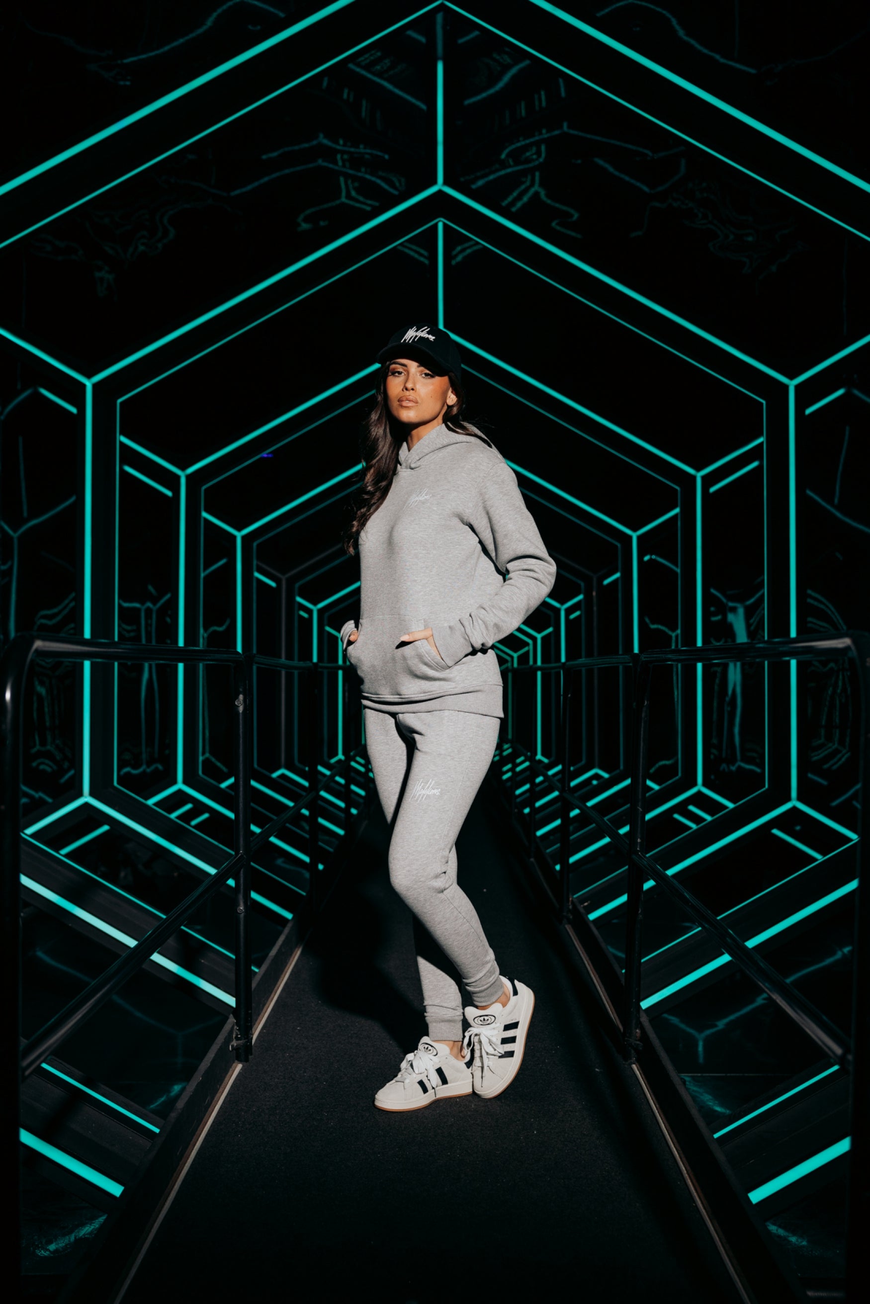 Malelions Women Signature Tracksuit | Grey Melange