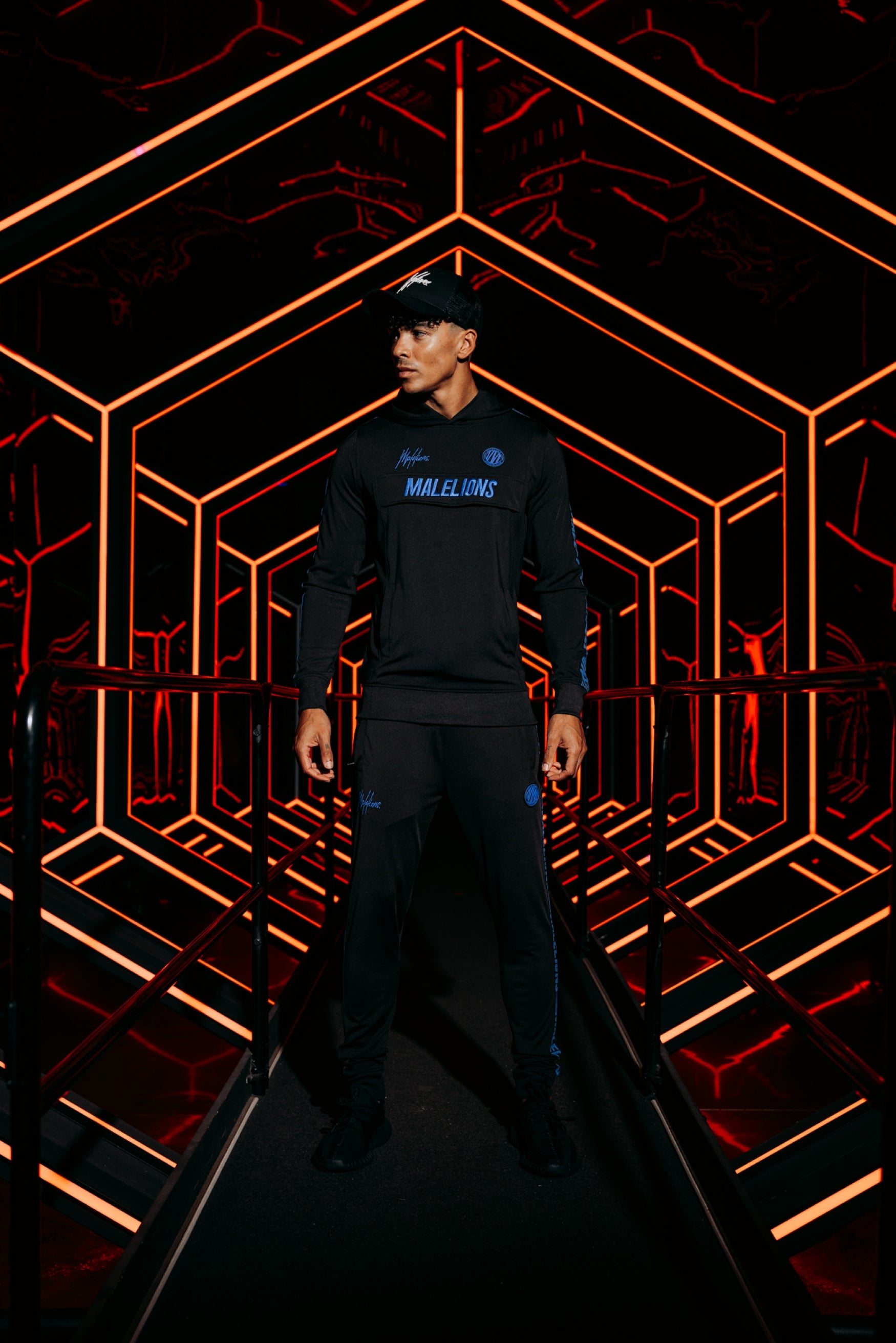 Malelions Sport Warming Up Tracksuit | Black/Cobalt