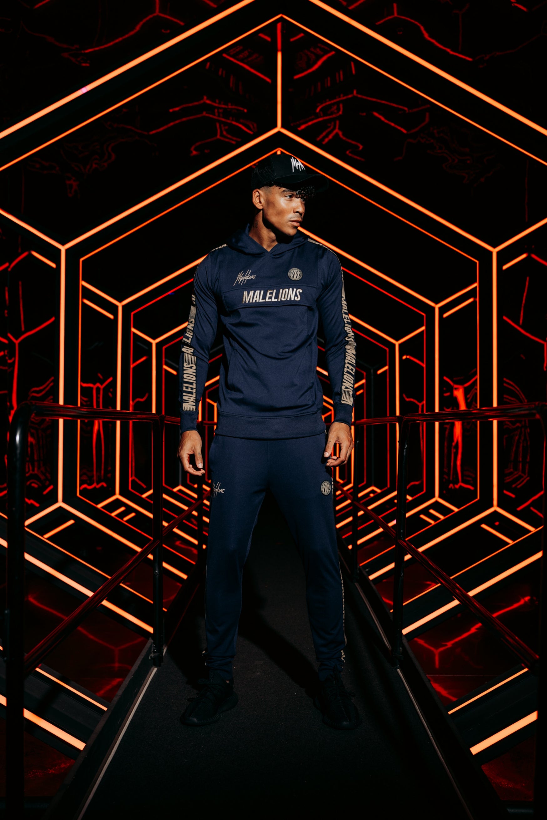 Malelions Sport Warming Up Tracksuit | Navy/Gold