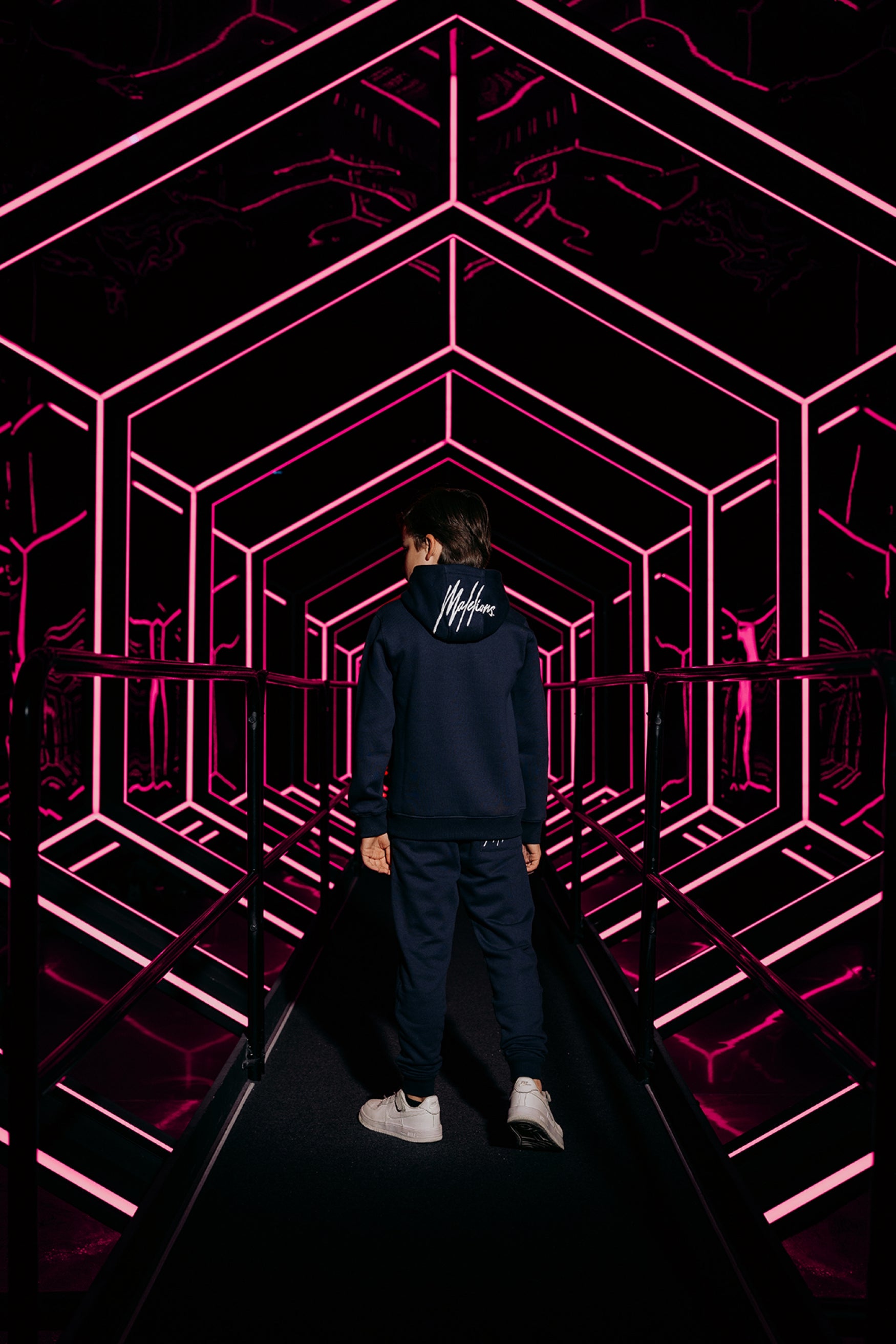 Malelions Junior Essentials Tracksuit | Navy/White