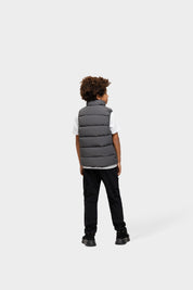 Malelions Junior Matt Crinkle Padded Vest | Anthracite