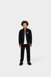Malelions Junior Clean Varsity Jacket | Black/White
