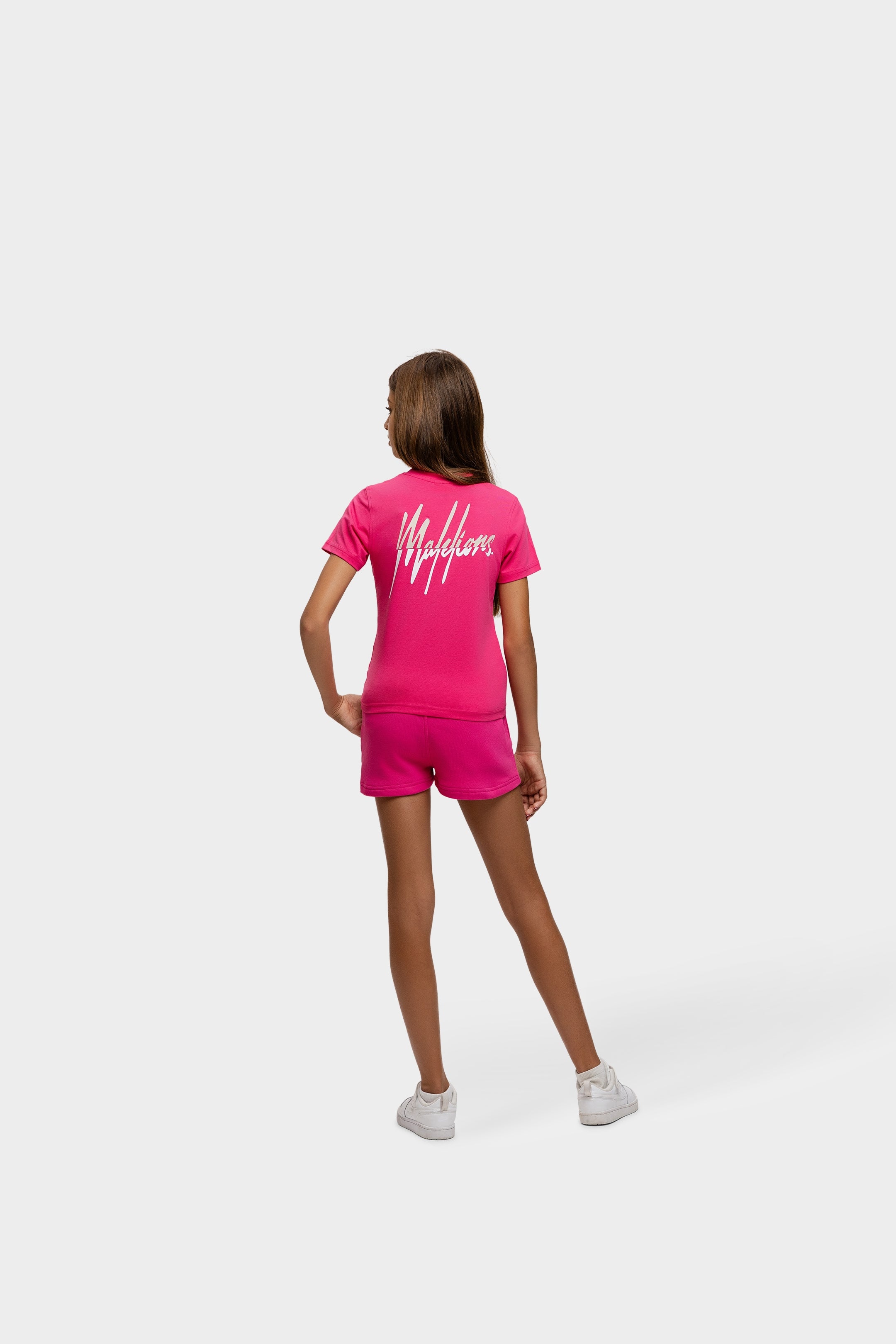 Malelions Junior Girls Kiki T-Shirt | Hot Pink/Humus