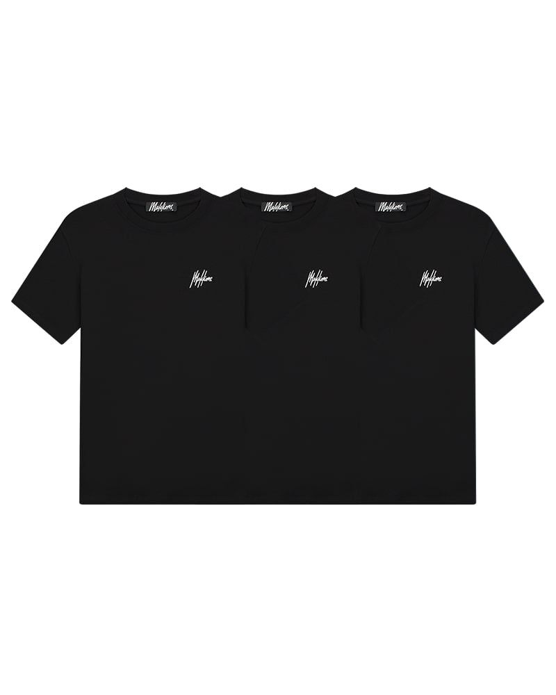  Malelions Men Signature T-Shirt 3-Pack | Black