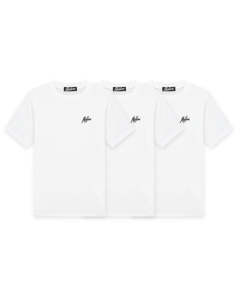  Malelions Men Signature T-Shirt 3-Pack | White