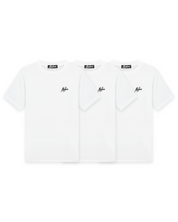 Malelions Small Signature T-Shirt 3-Pack | White/White/White