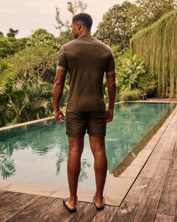 Malelions Men Venetian Swim Shorts | Stone Brown