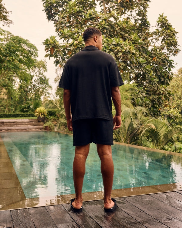 Malelions Men Seersucker Set | Black