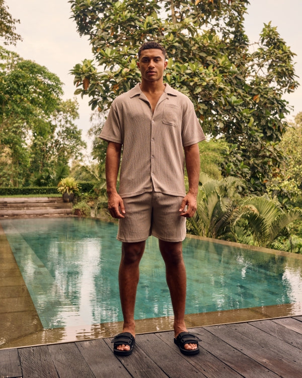 Malelions Men Seersucker Set | Taupe