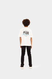 Malelions Junior Studio T-Shirt | Off White