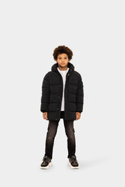 Malelions Junior Mid Length Puffer Jacket | Black