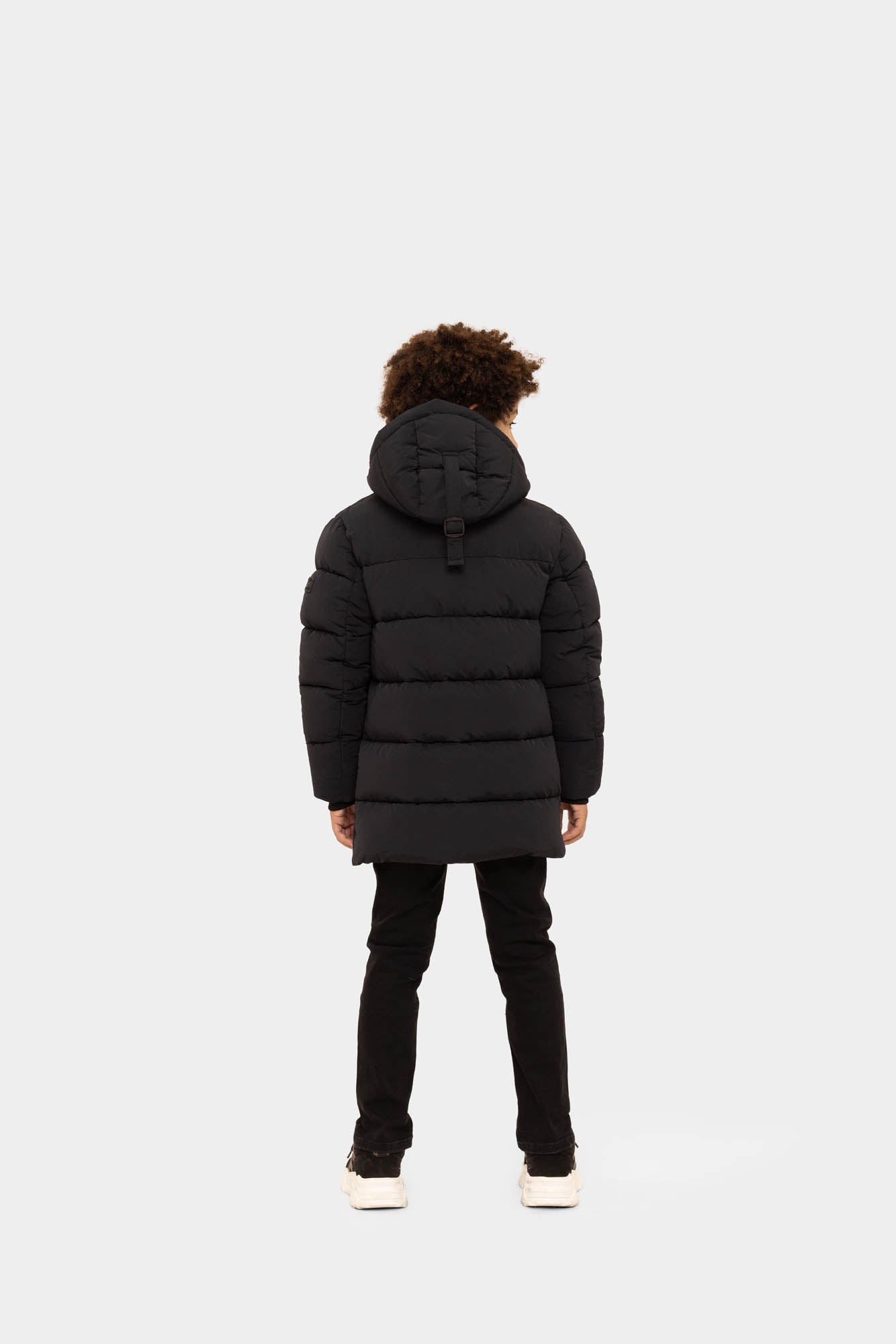 Malelions Junior Mid Length Puffer Jacket | Black