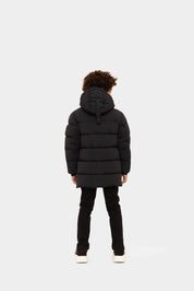 Malelions Junior Mid Length Puffer Jacket | Black