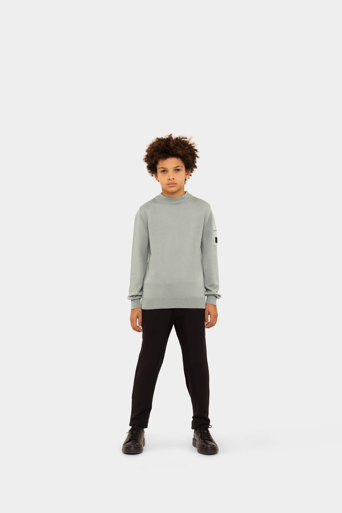 Malelions Junior Knitted Pocket Sweater | Aqua Grey
