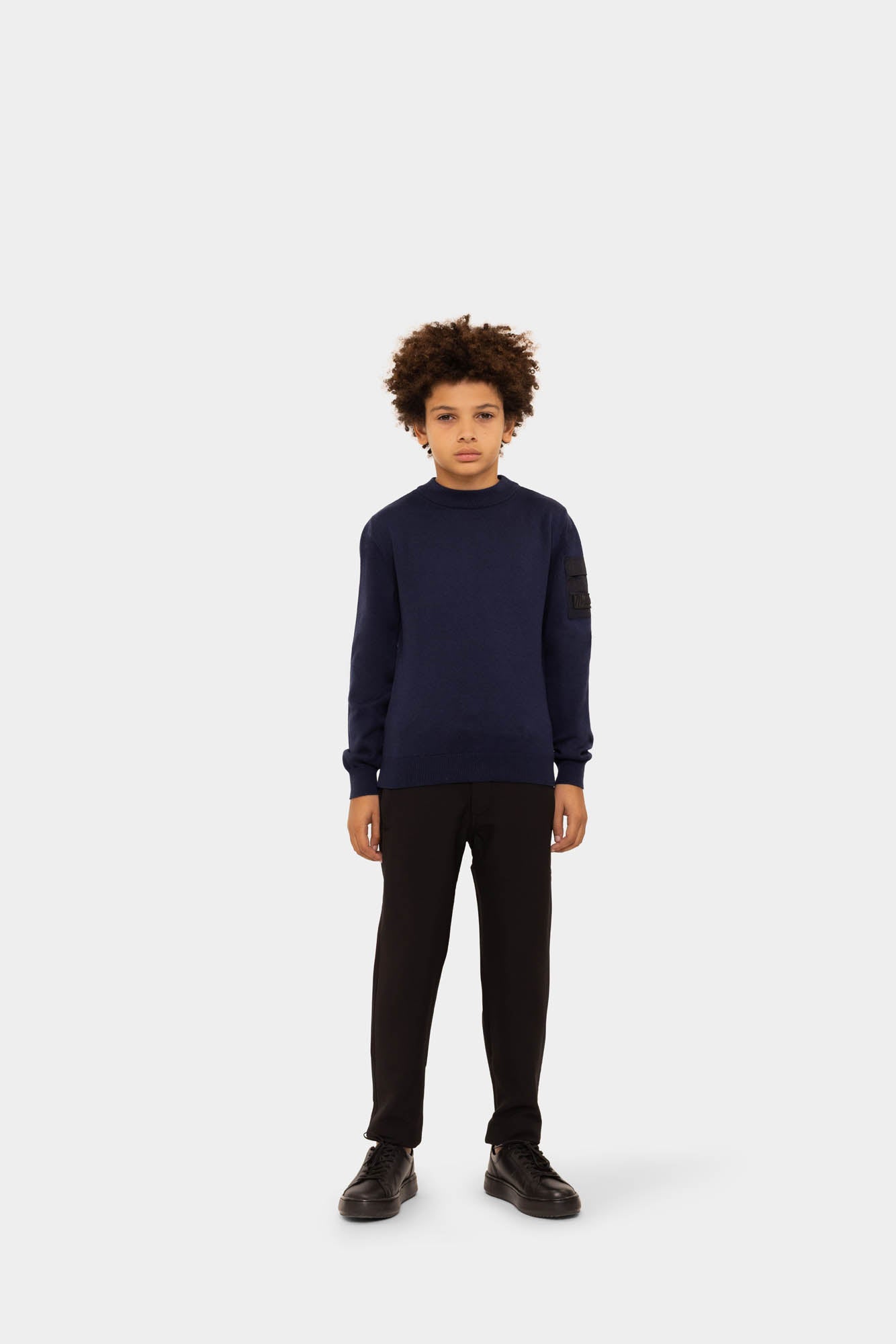 Malelions Junior Knitted Pocket Sweater | Navy