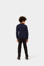 Malelions Junior Knitted Pocket Sweater | Navy
