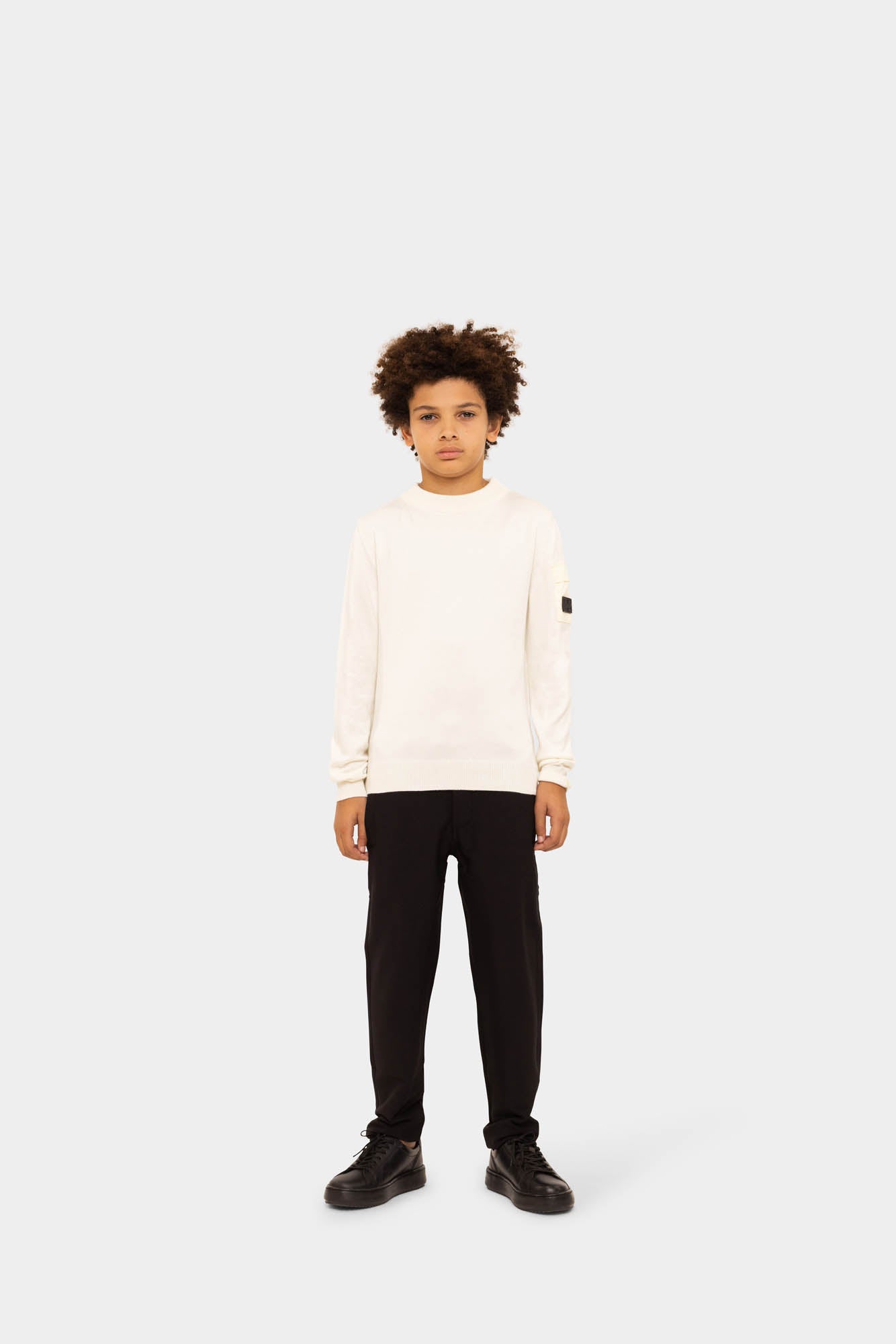 Malelions Junior Knitted Pocket Sweater | Off-White