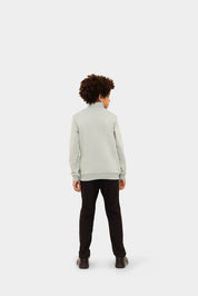 Malelions Junior Turtle Half Zip Sweater | Aqua Grey