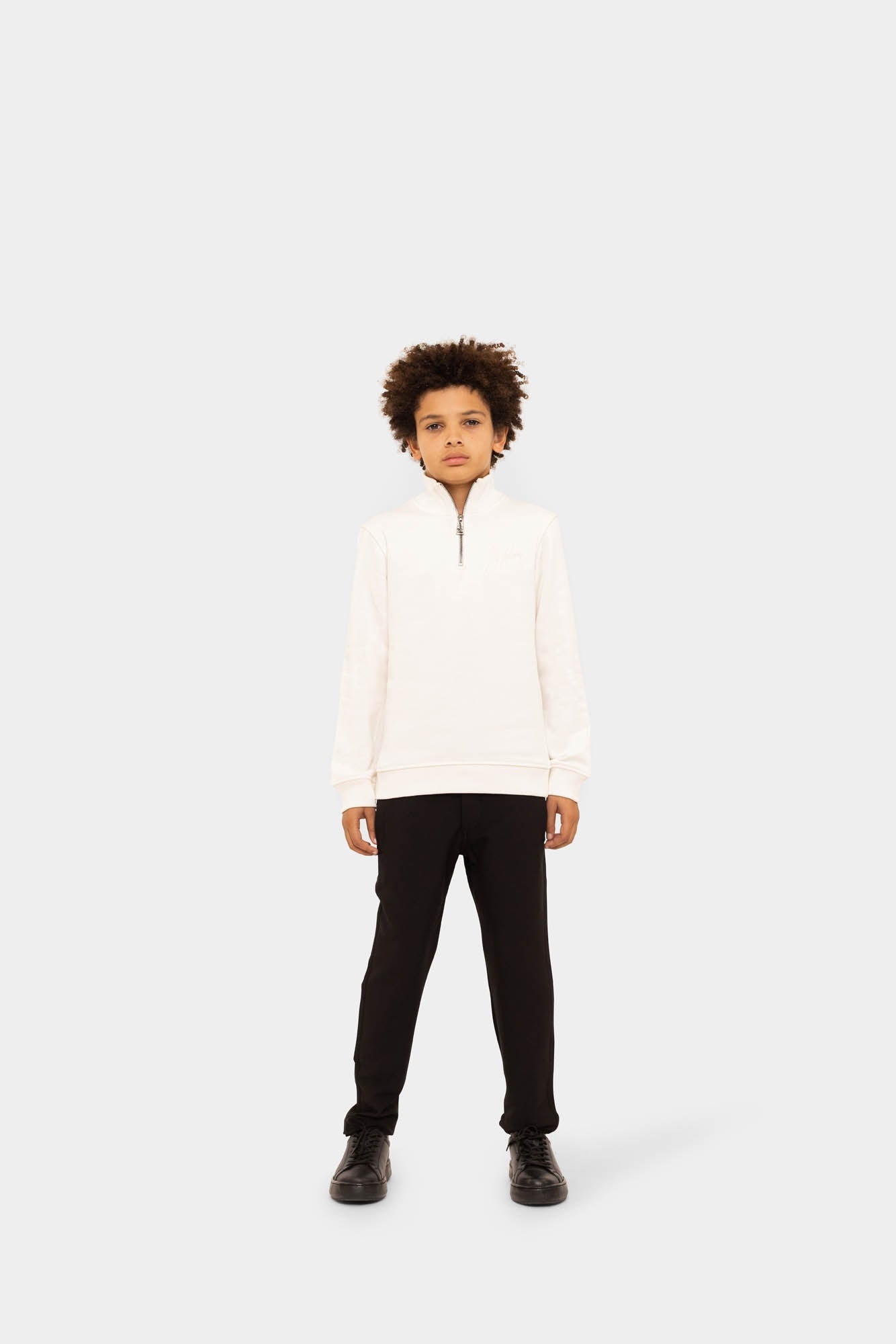 Malelions Junior Turtle Half Zip Sweater | Off-White