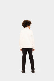 Malelions Junior Turtle Half Zip Sweater | Off-White