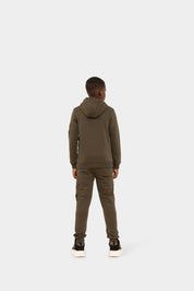 Malelions Junior Nylon Pocket Hoodie | Moss Green