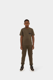 Malelions Junior Nylon-T-Shirt mit Tasche | Moosgrün