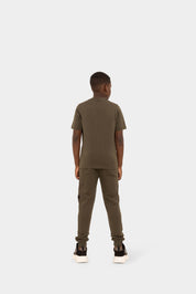 Malelions Junior Nylon-T-Shirt mit Tasche | Moosgrün