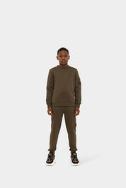 Malelions Junior Nylon-Sweatpants mit Taschen | Moosgrün