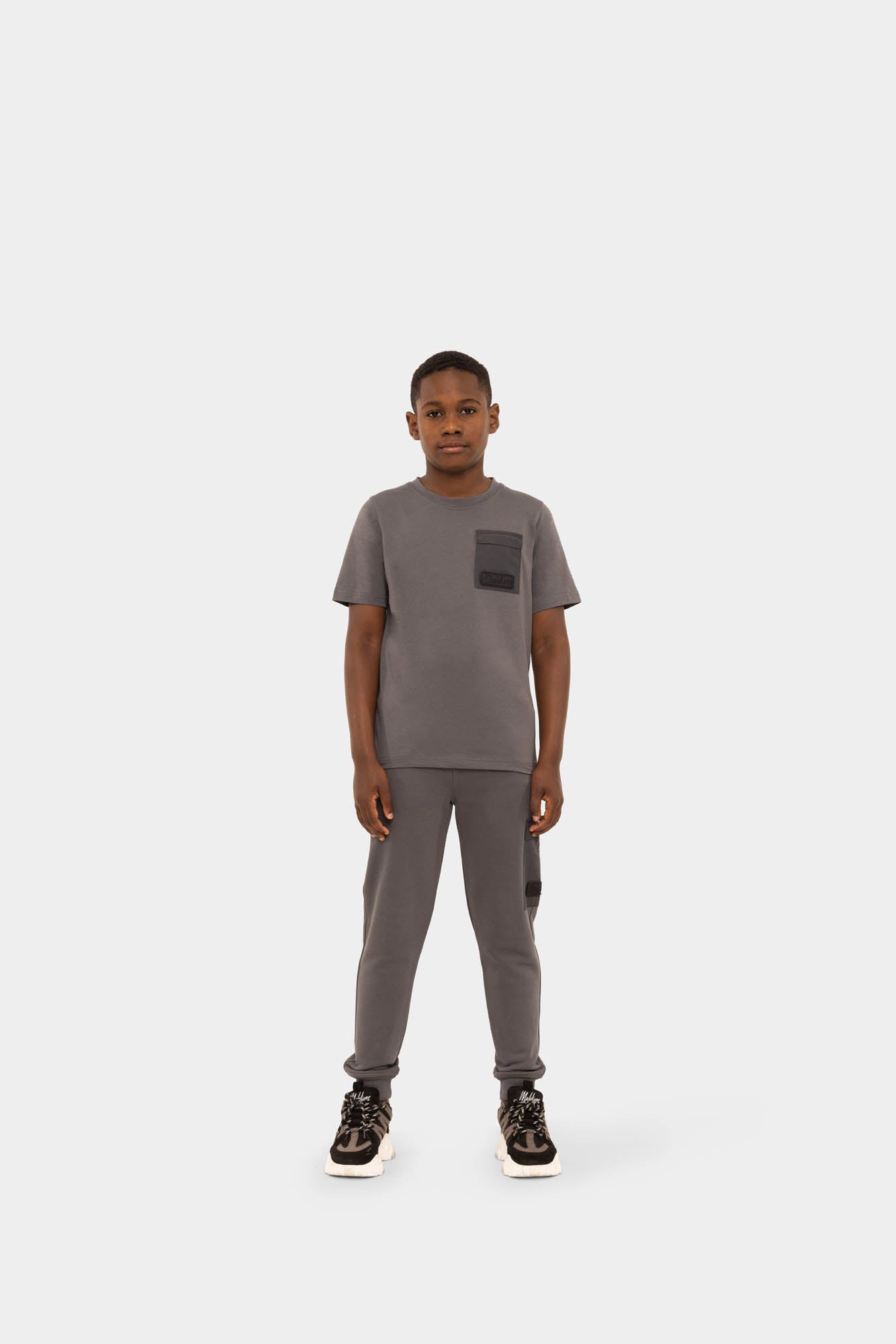 Malelions Junior Nylon Pocket T-Shirt | Anthracite