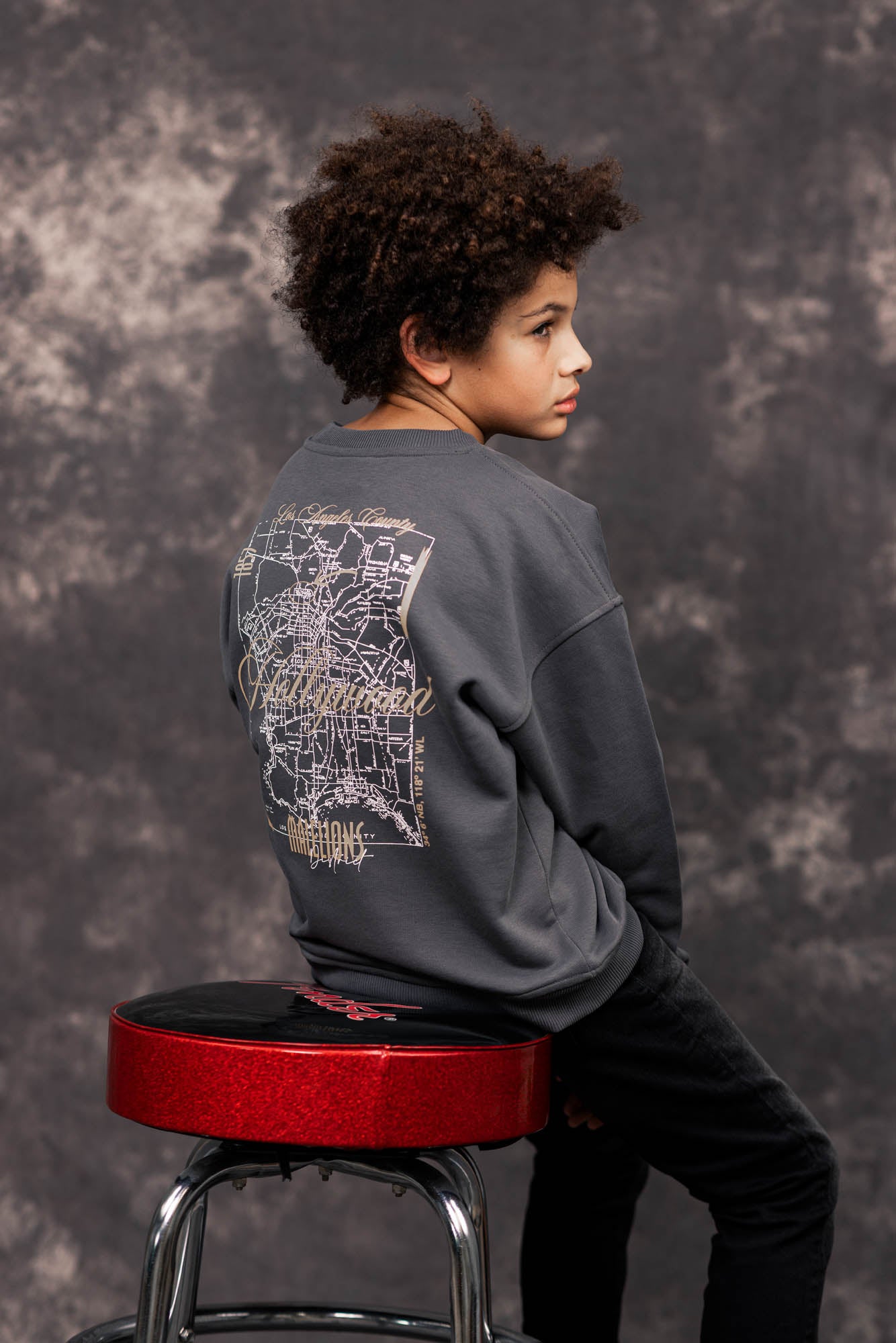 Malelions Junior Hollywood Map Sweater | Anthracite