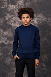 Malelions Junior Knitted Pocket Sweater | Navy