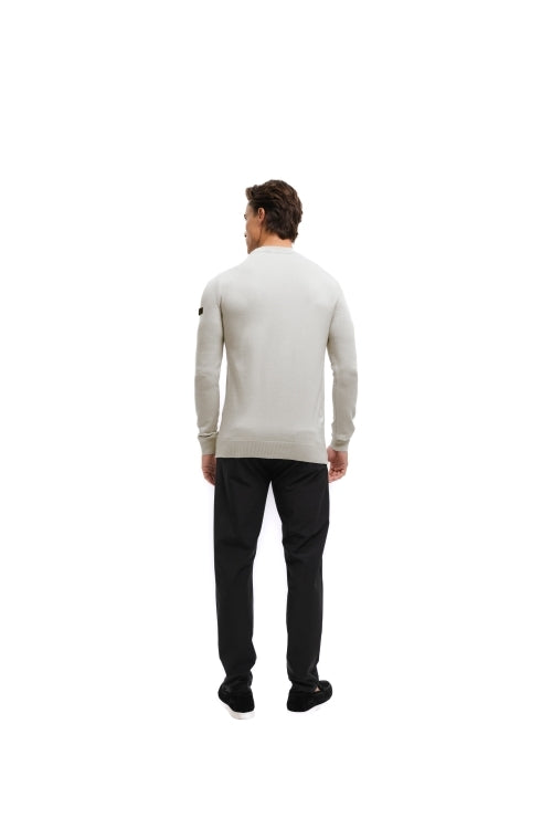 Malelions Men Knitted Crewneck | Pearl Grey