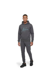 Malelions men Striped Signature Set | Dark Grey/Ice Blue