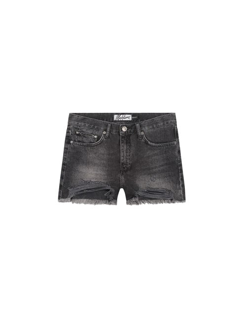  Malelions Women Damaged Denim Shorts | Black