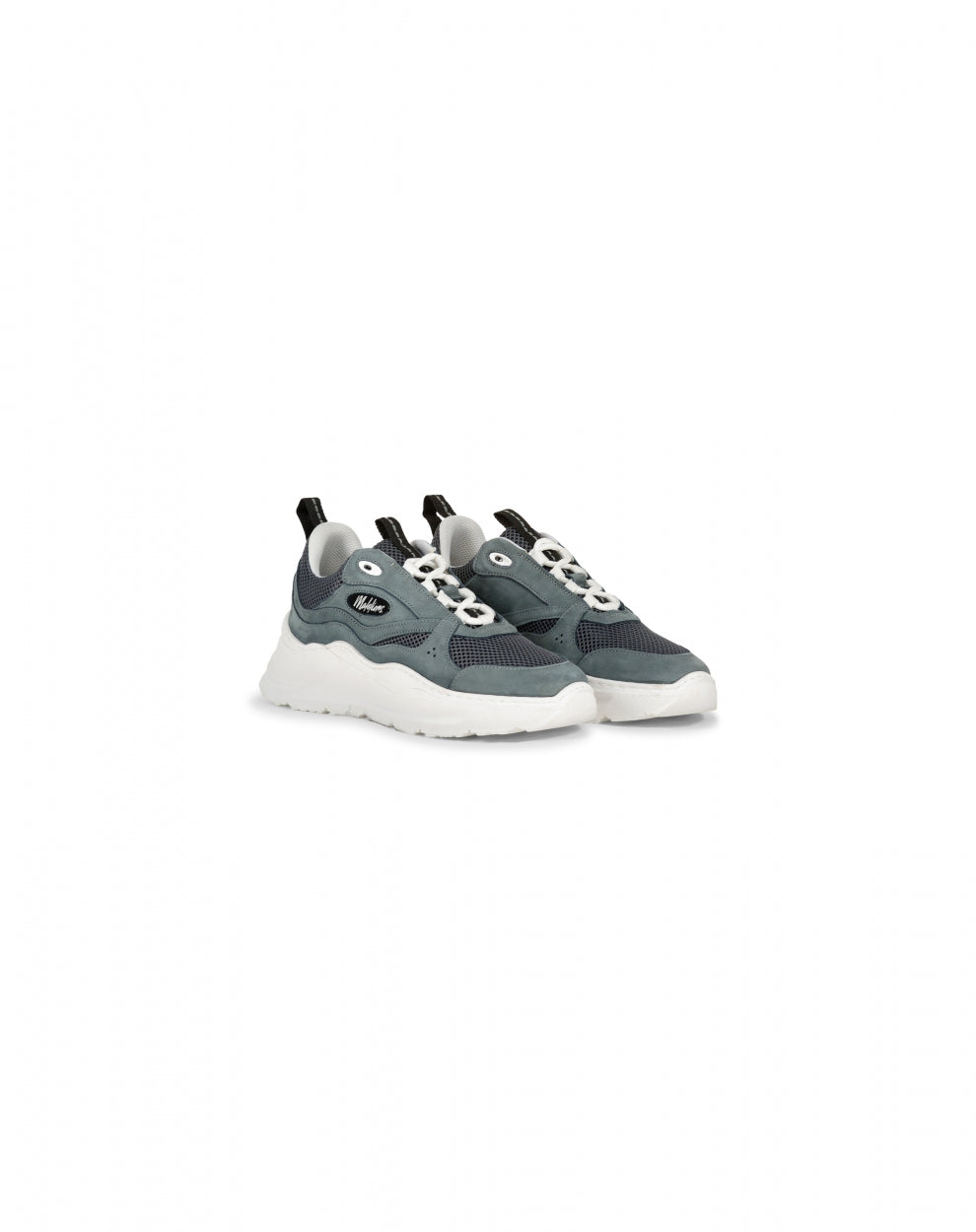 Malelions Men Mesh Runner | Stone Blue/White