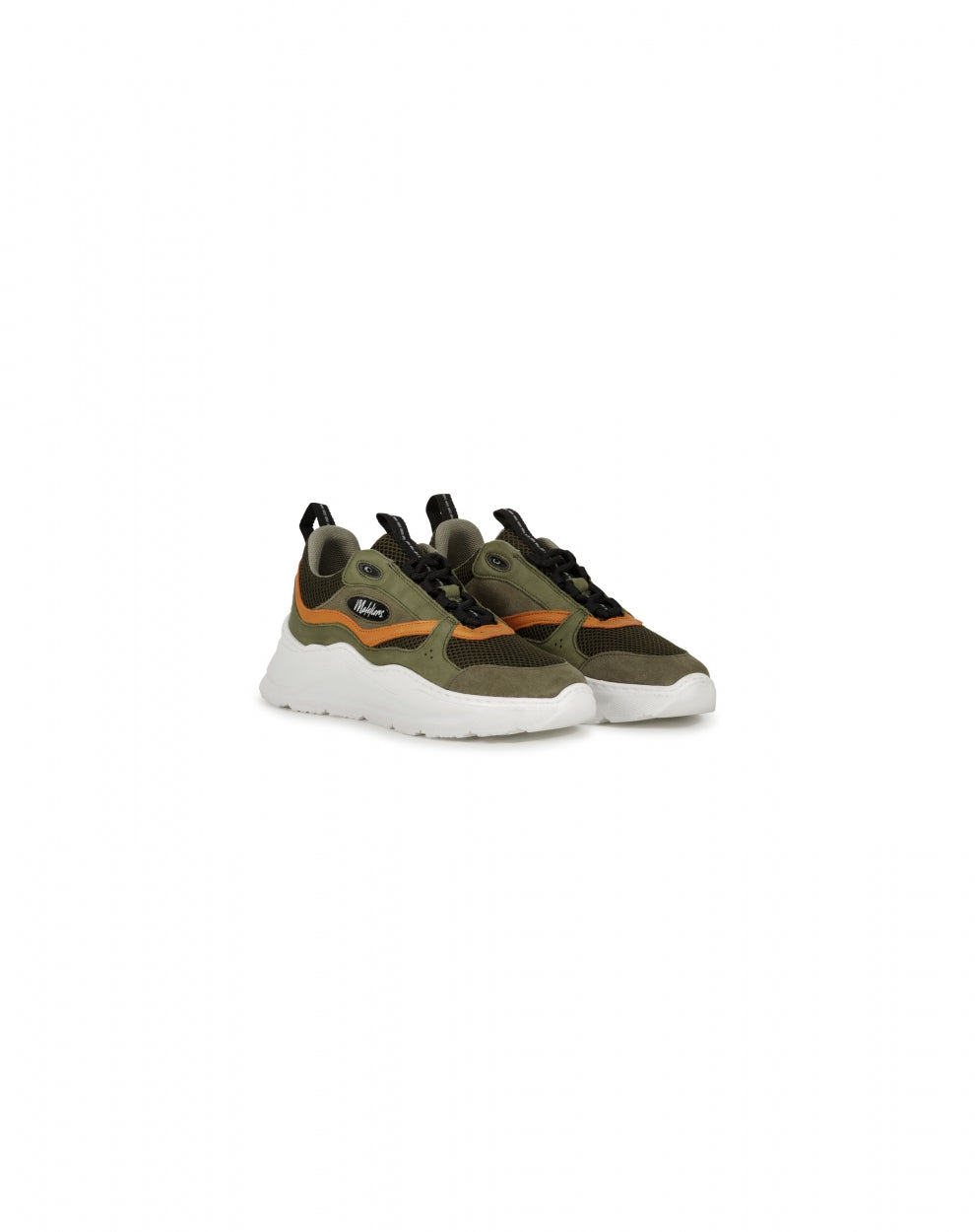 Malelions Men Mesh Runner | Army/Orange