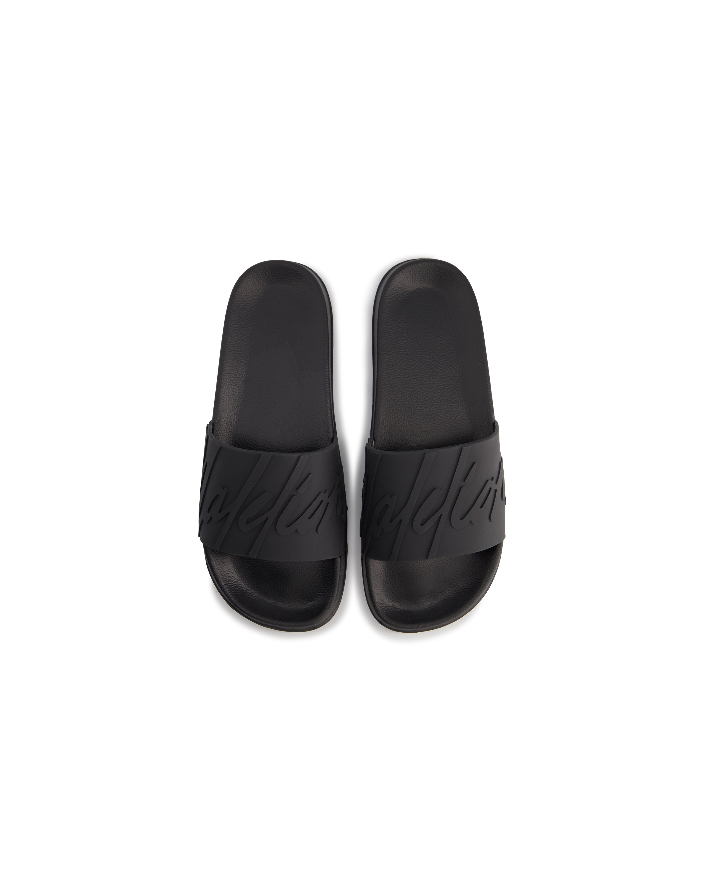 Malelions Men Signature Slides | Black/Black