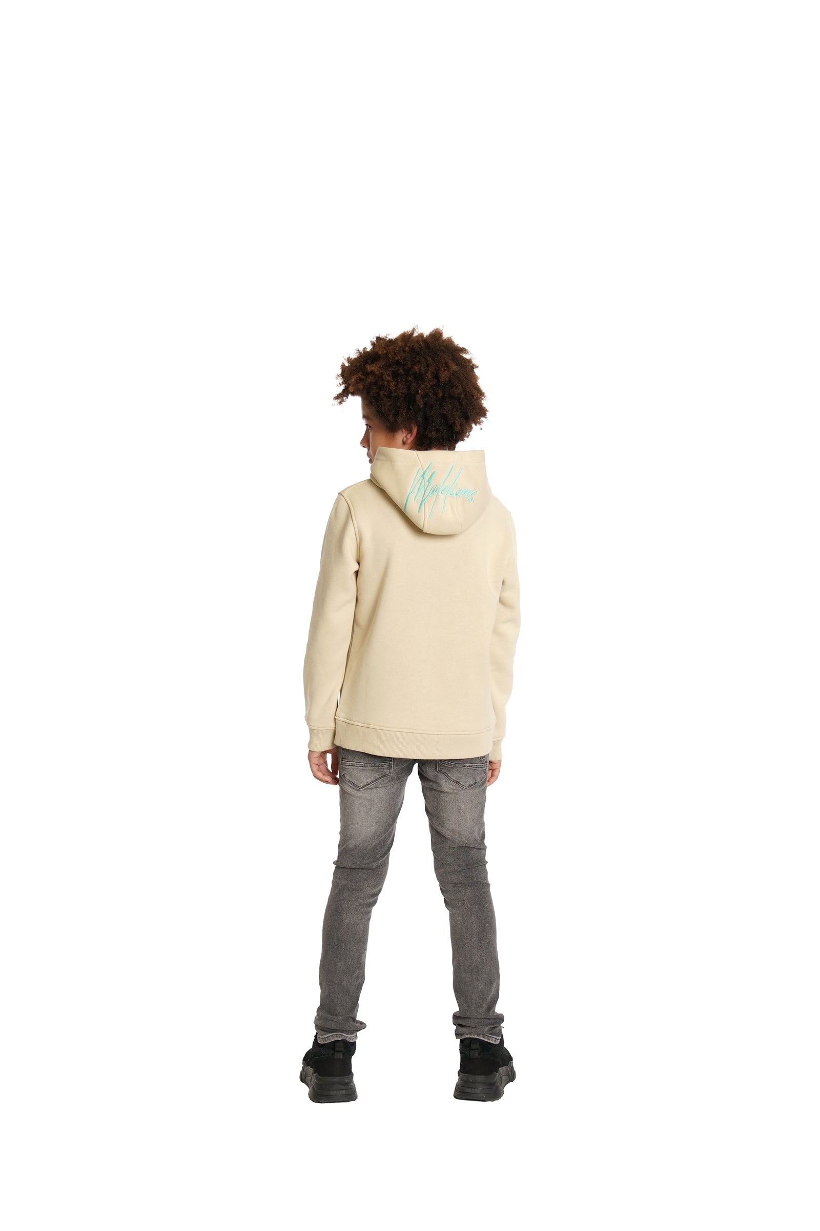 Malelions Junior Tube Hoodie | Beige/Turquoise