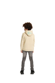Malelions Junior Tube Hoodie | Beige/Turquoise