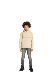Malelions Junior Tube Hoodie | Beige/Turquoise