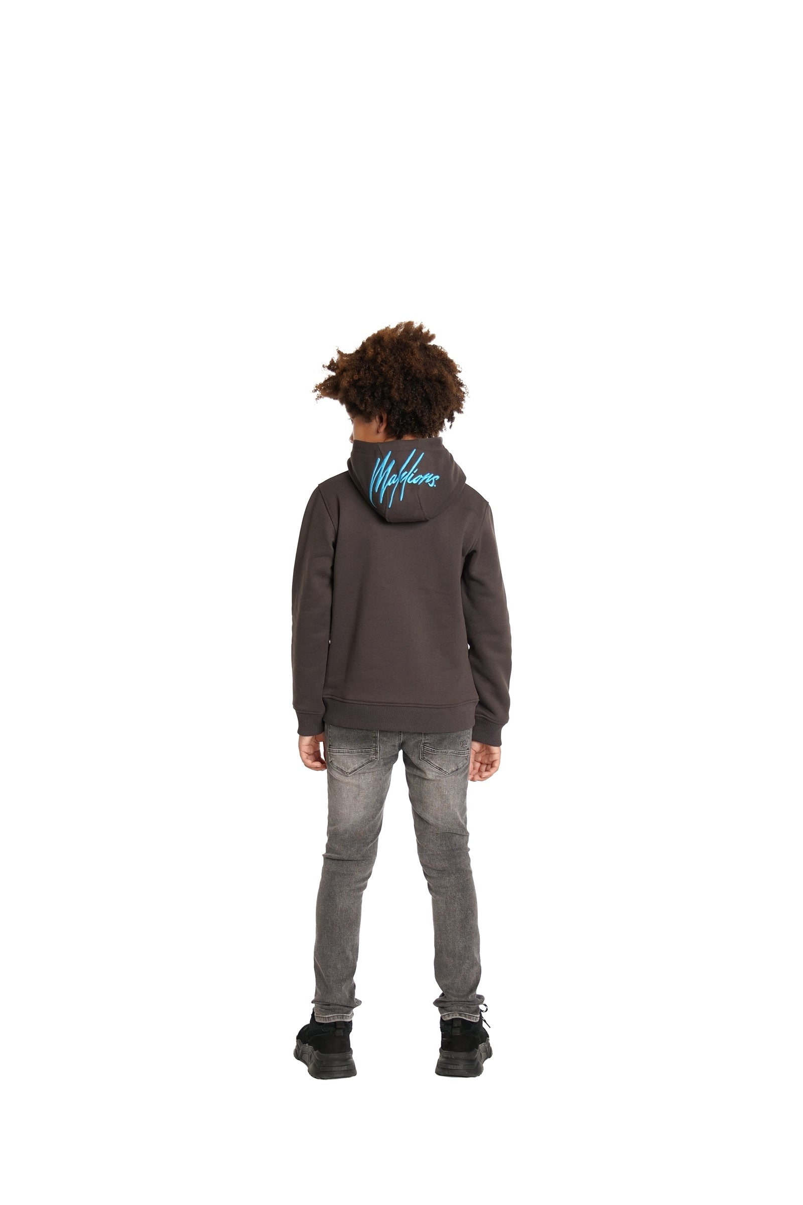 Malelions Junior Tube Hoodie | Graphite/Bright Blue