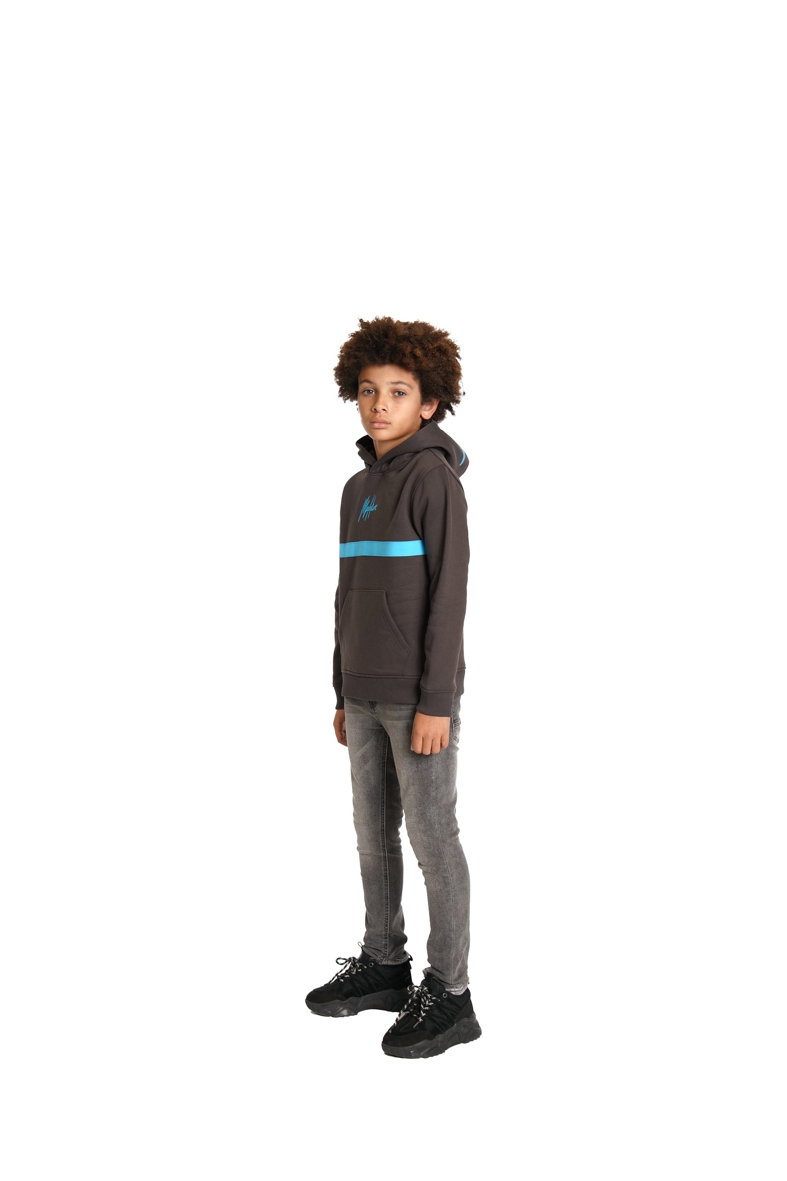Malelions Junior Tube Hoodie | Graphite/Bright Blue