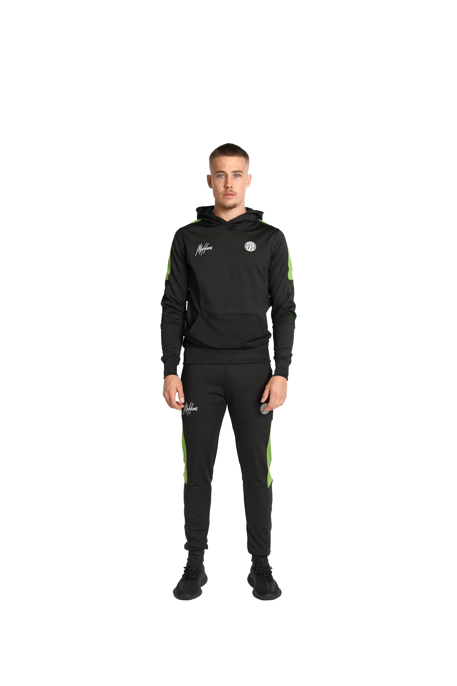 Malelions Sport Transfer Hooded Tracksuit | Black/Green