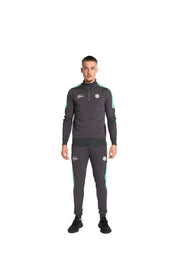 Malelions Sport Transfer Quarter Zip Tracksuit | Anthra/Turquoise